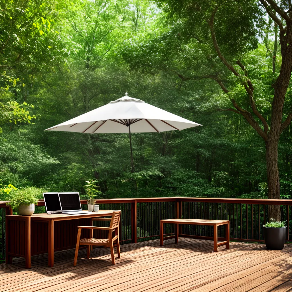 workspace ao ar livre madeira natureza