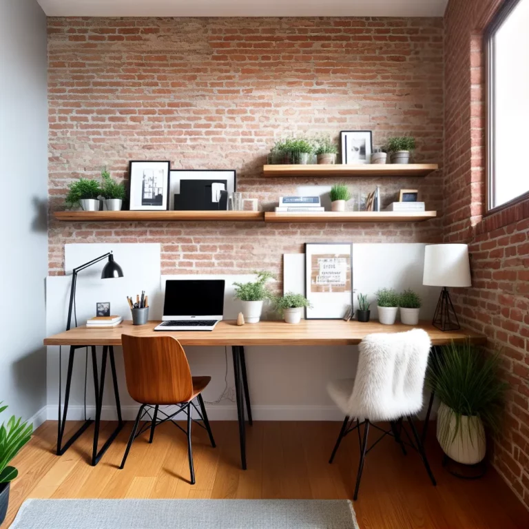 Dicas de decoração com tijolos aparentes no home office
