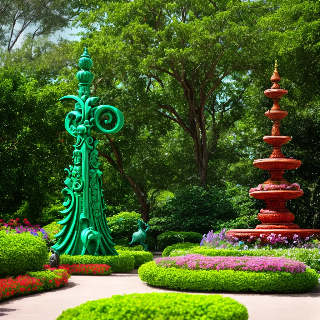 jardim flores esculturas criatividade