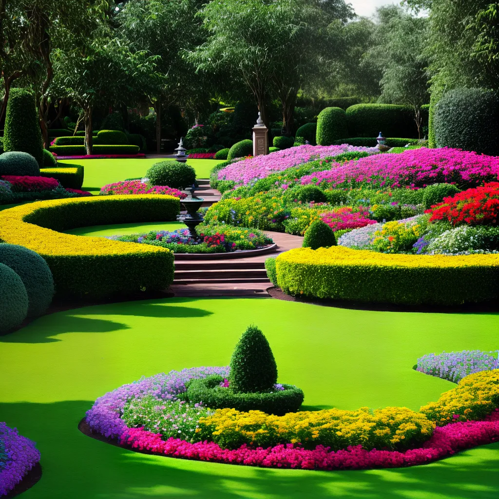 jardim flores esculturas arte natureza