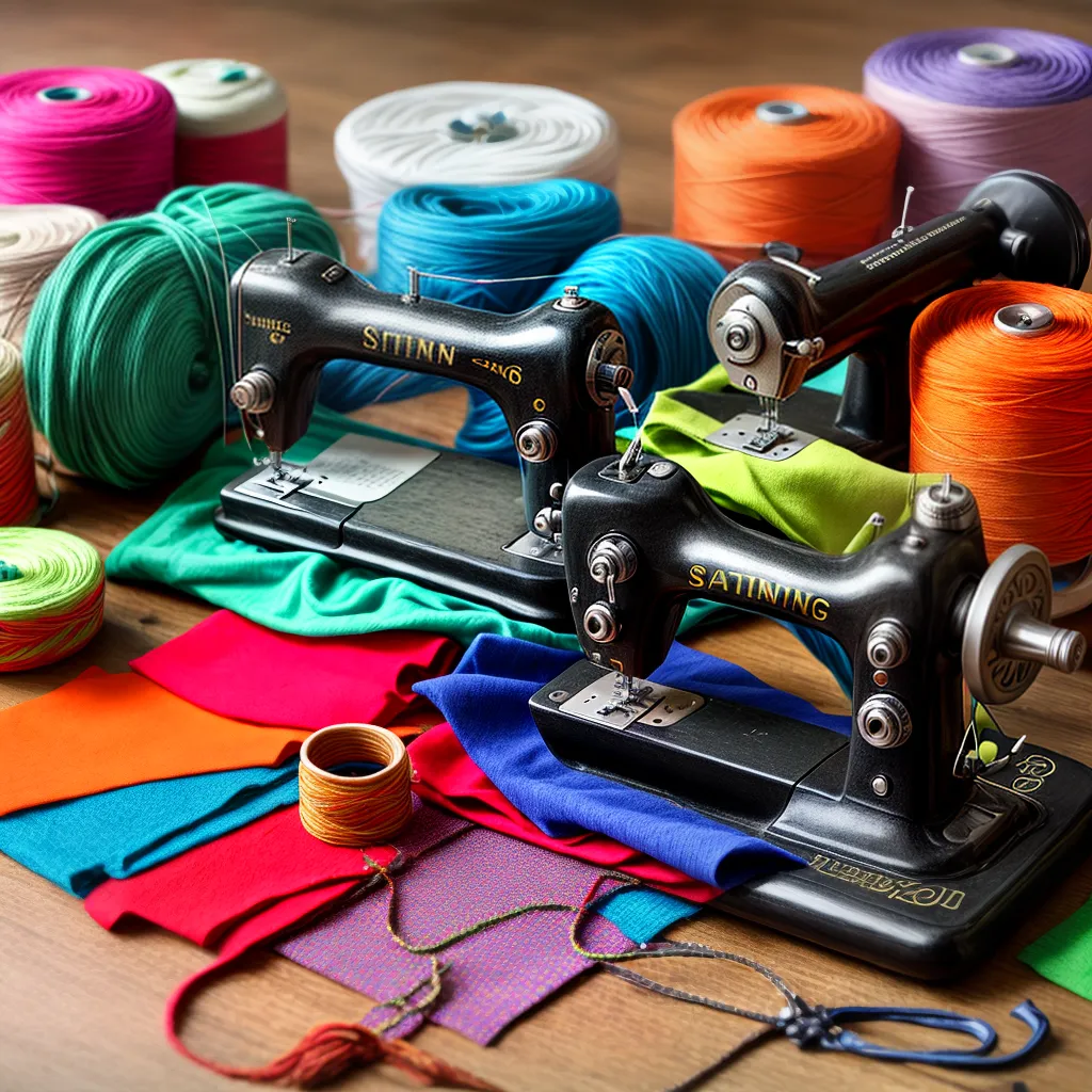 maquina costura fios coloridos acessorios moda sustentavel