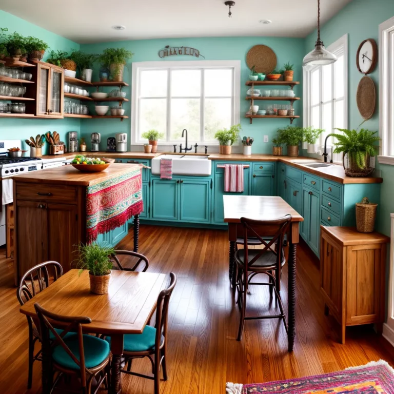 Decoração de cozinha com estilo boho-chic