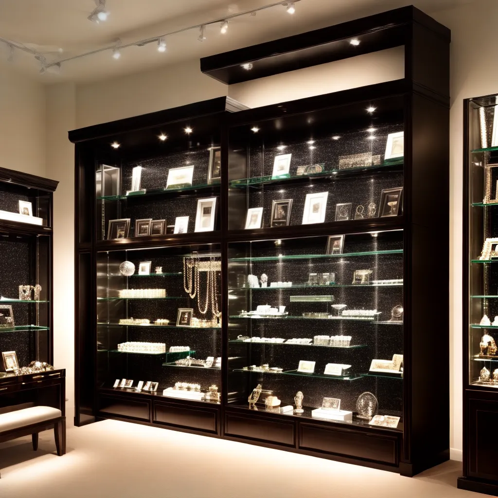 vitrine joias brilho preto glamour