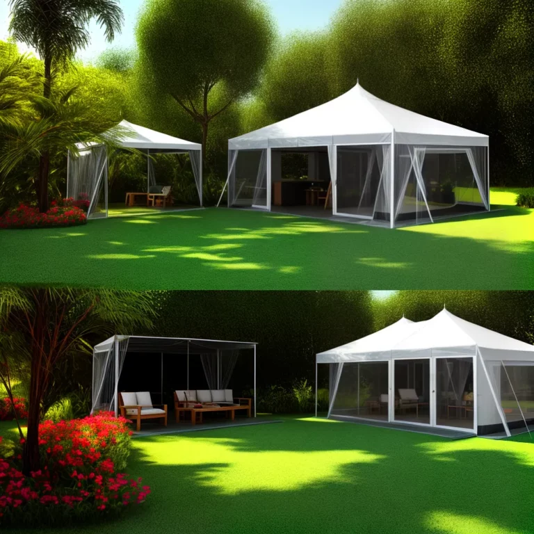 Móveis para jardim para um ambiente de festa.