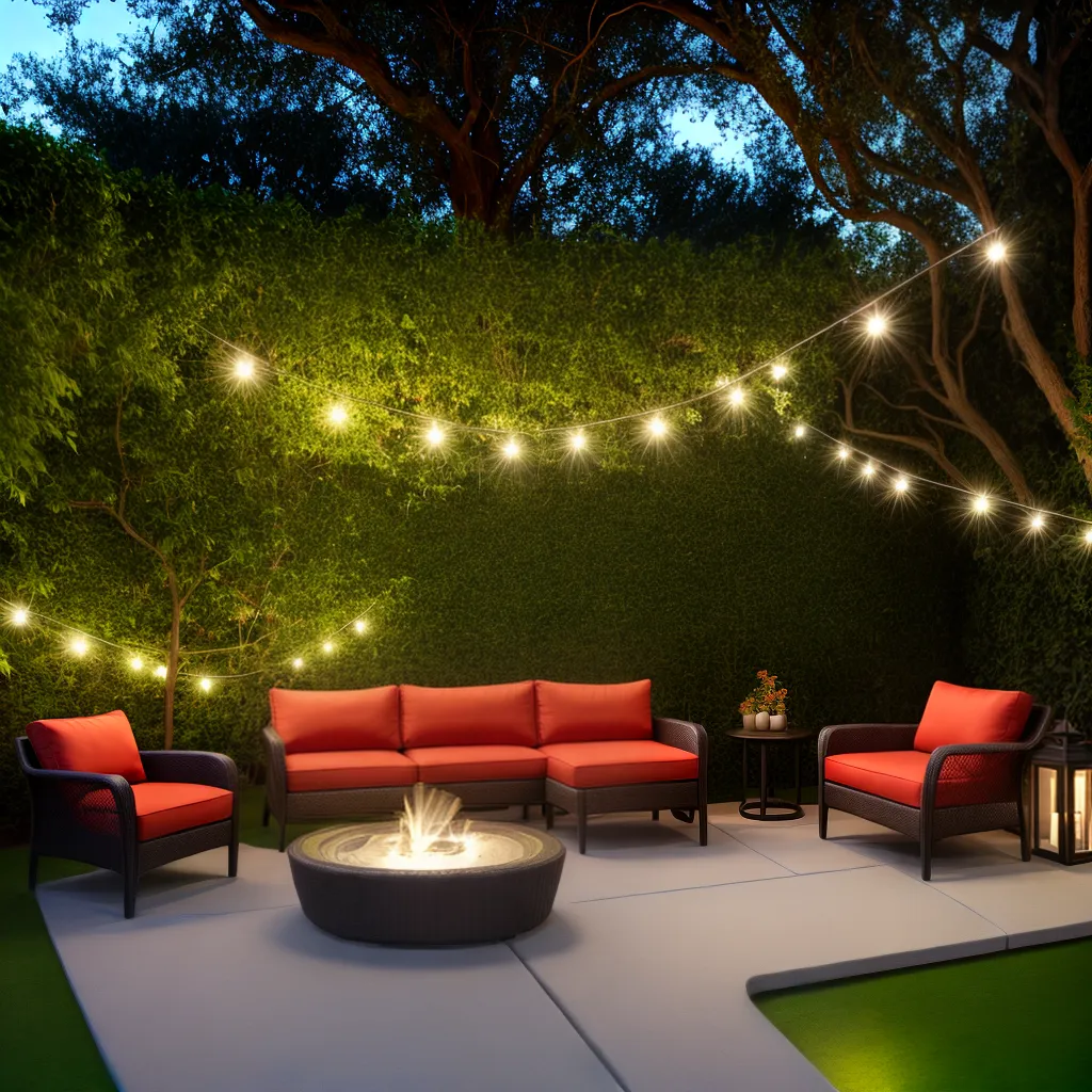 festa jardim moveis luzes