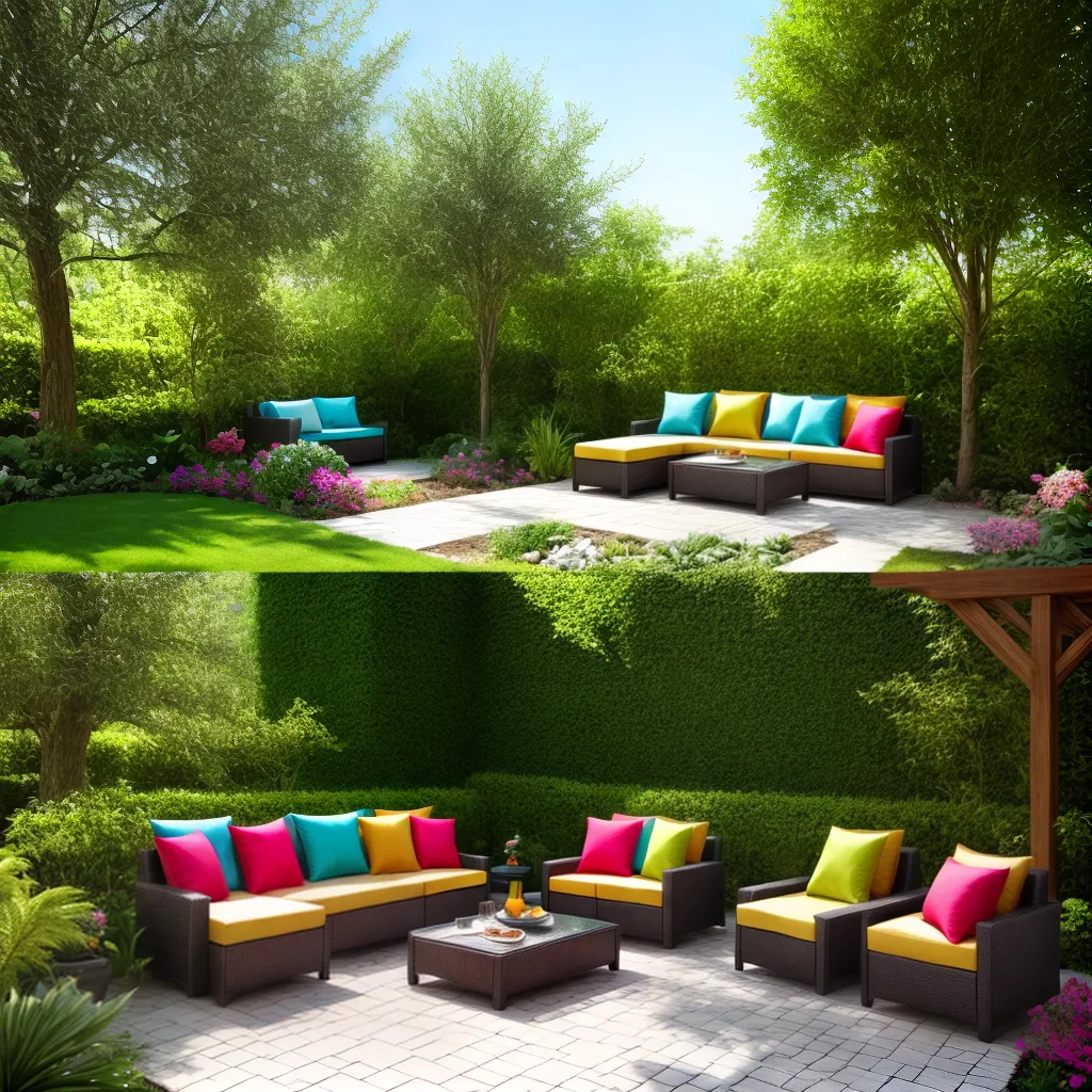 jardim almofadas coloridas outdoor