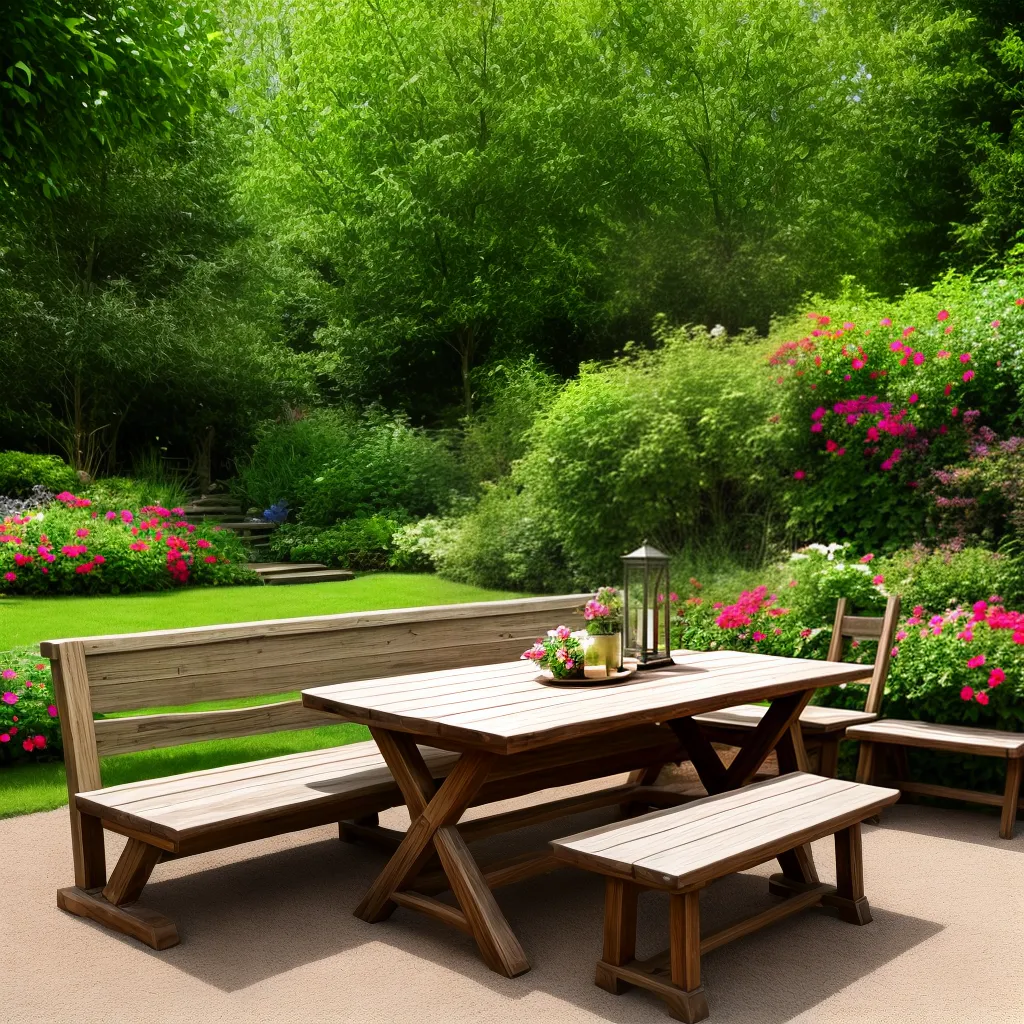jardim rustico moveis madeira natureza