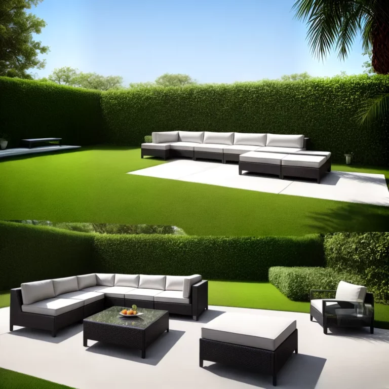 Móveis para jardim de fibra sintética: elegância e conforto.