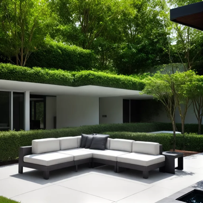 Móveis para jardim de concreto: como criar um ambiente minimalista.
