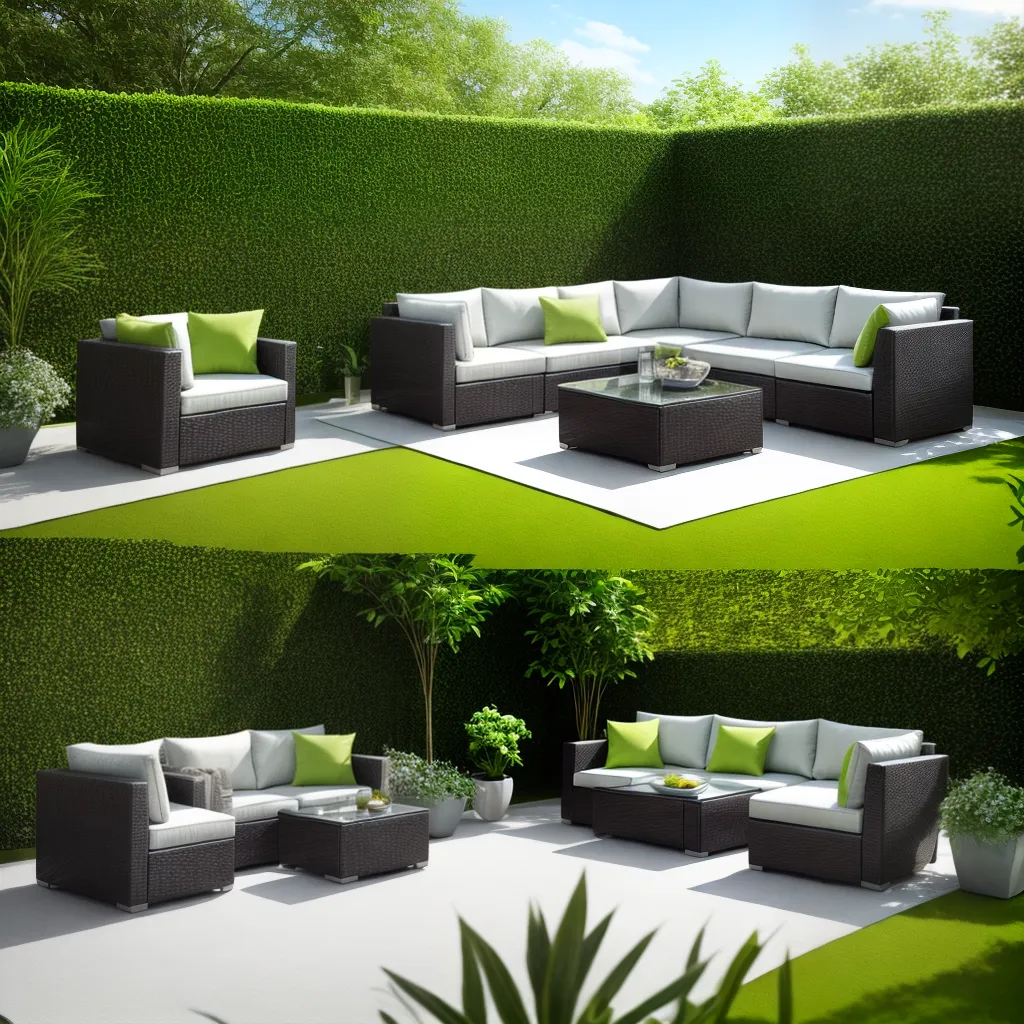 patio jardim mobiliario confortavel