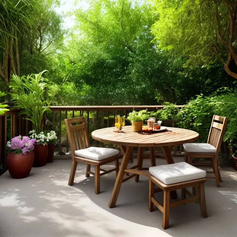 Móveis para jardim com banquinhos: como criar um ambiente descontraído e informal.