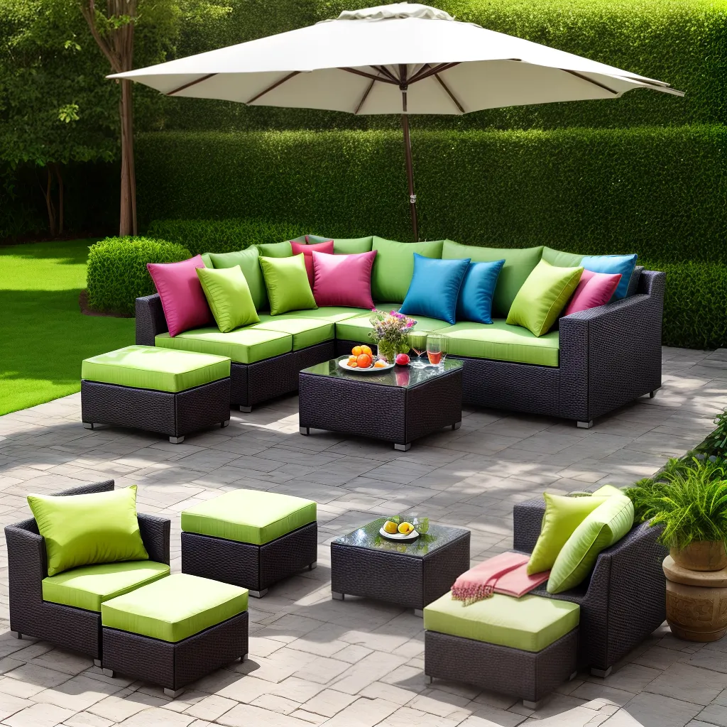 jardim ambiente confortavel puffs