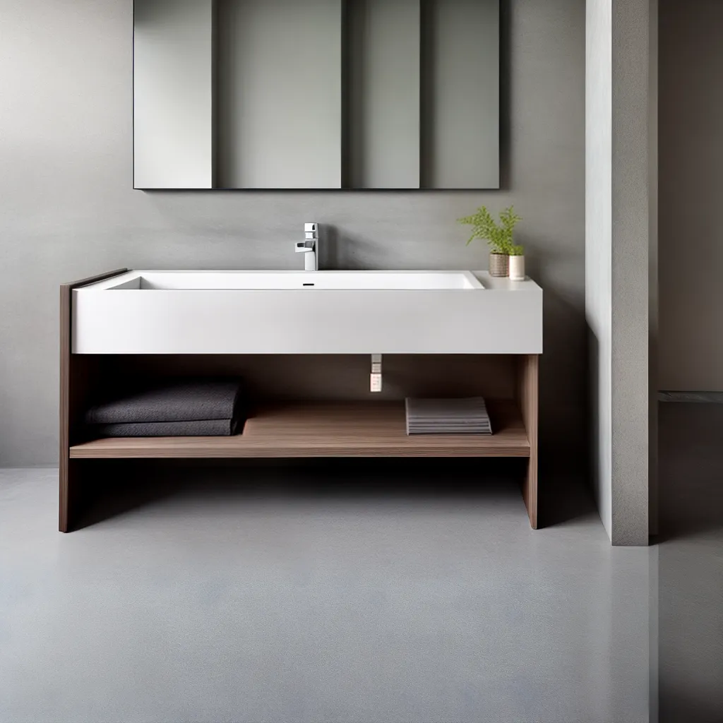 banheiro concreto minimalista elegante