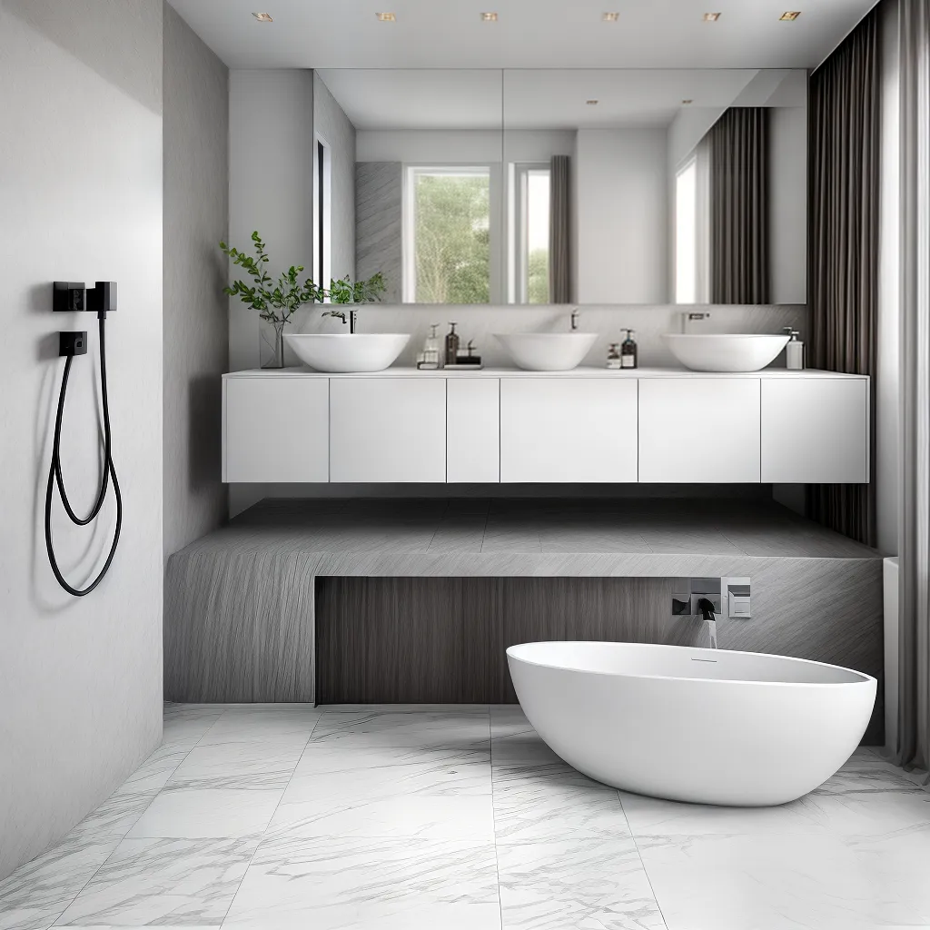 banheiro moderno marmore elegante