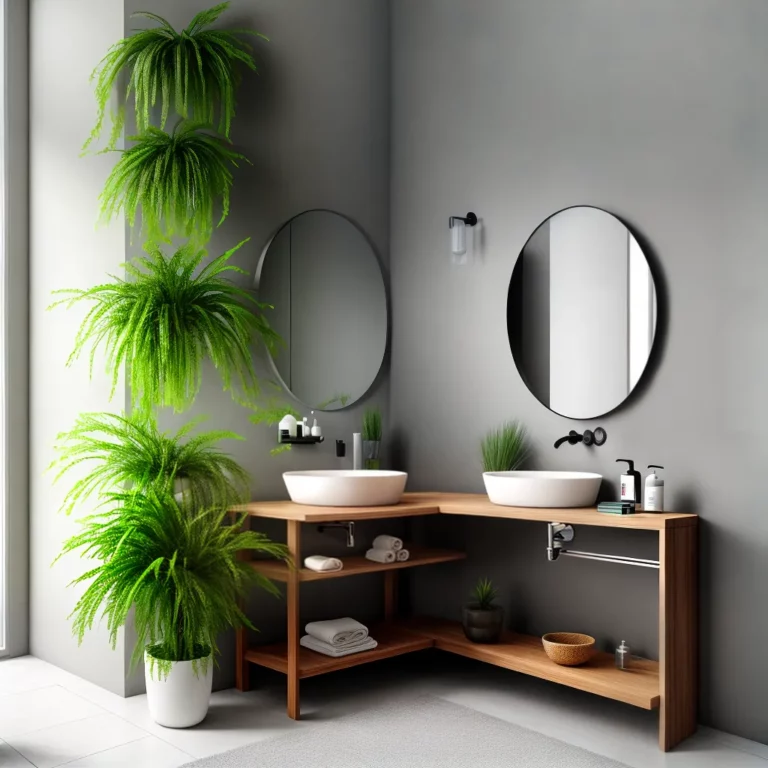 Móveis para banheiro com plantas: conexão com a natureza