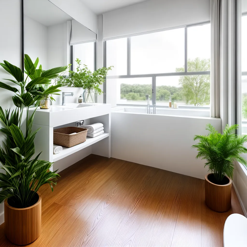 banheiro sereno moveis brancos natureza