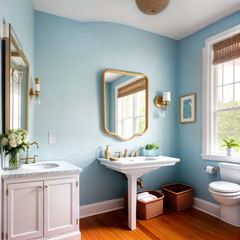 Banheiros com estilo náutico: móveis em azul e branco