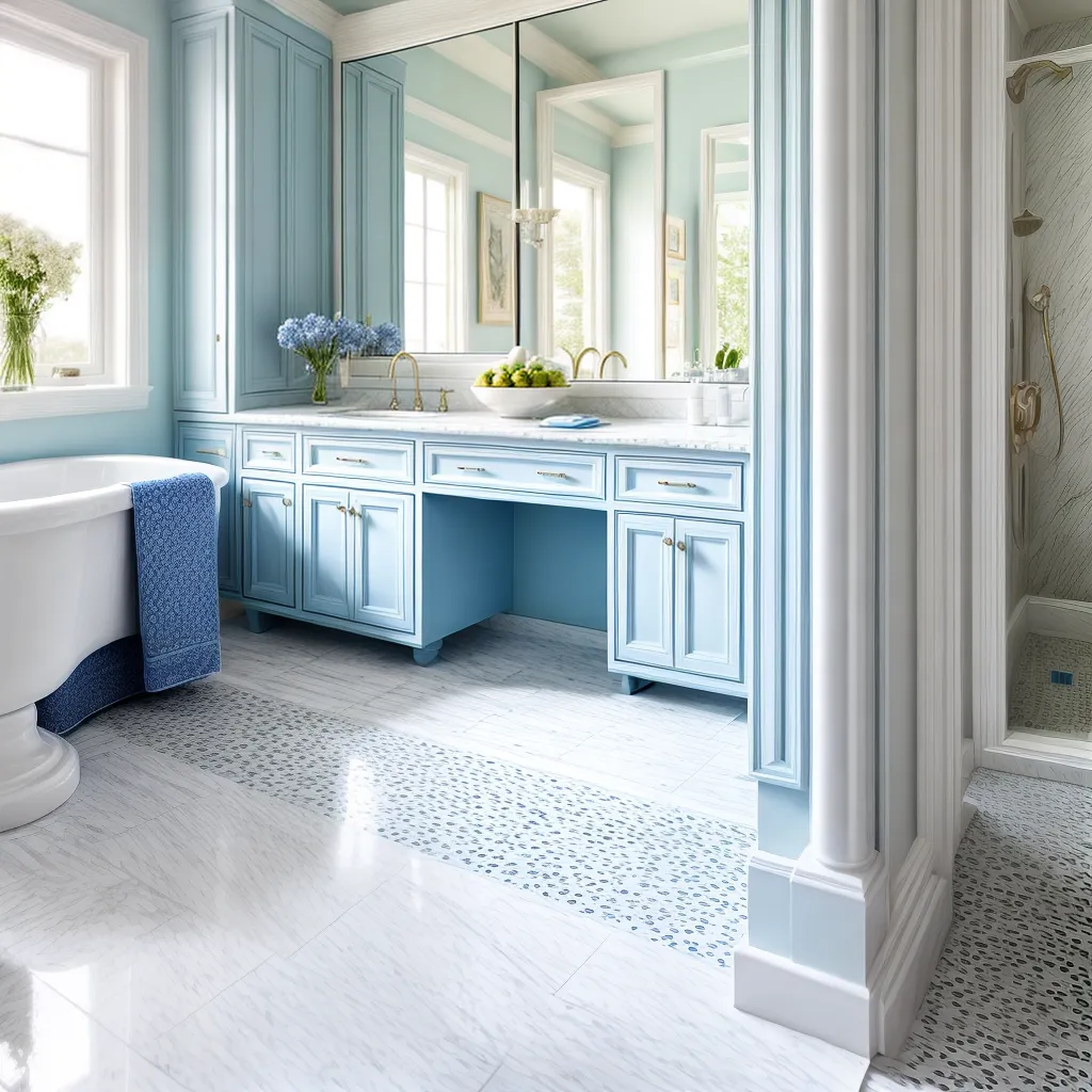 banheiro mediterraneo paleta azul branco