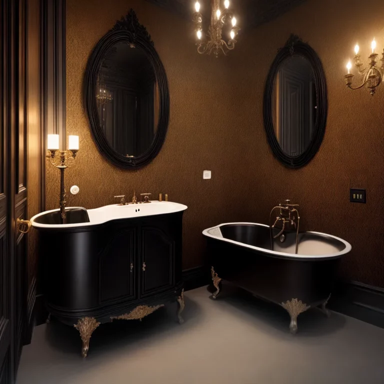 Banheiros com estilo gótico: móveis sombrios e luxuosos