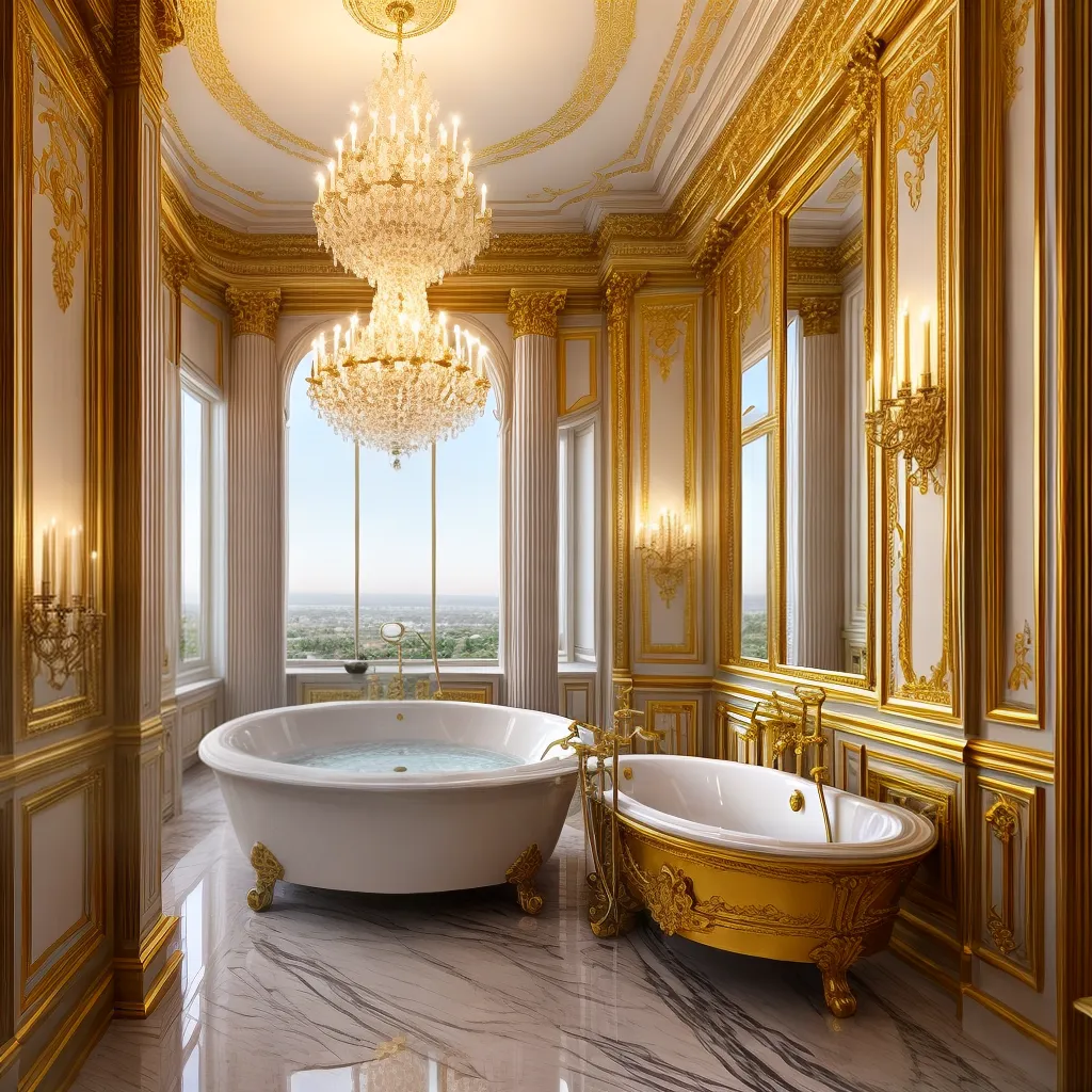 Banheiros com estilo neoclássico: móveis luxuosos e elegantes