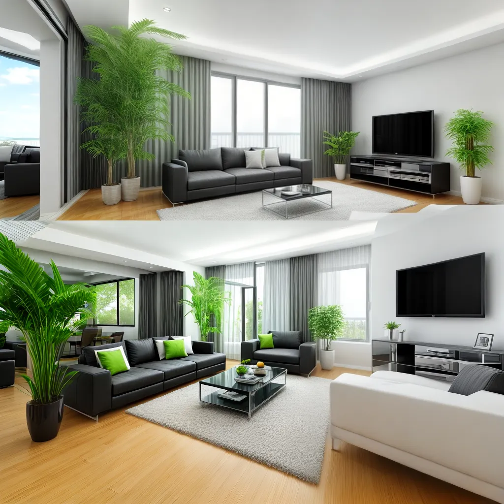 sala minimalista planta falsa