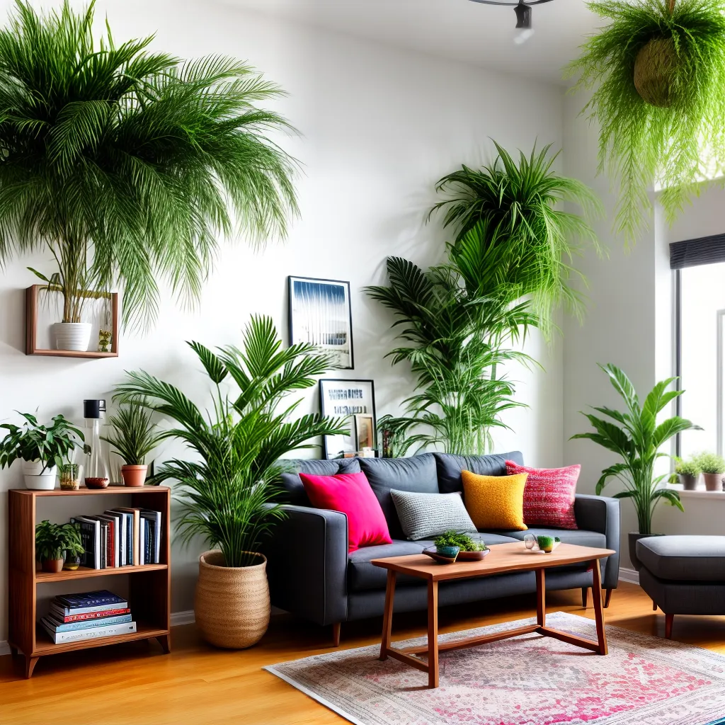 sala plantas artificiais ambiente acolhedor