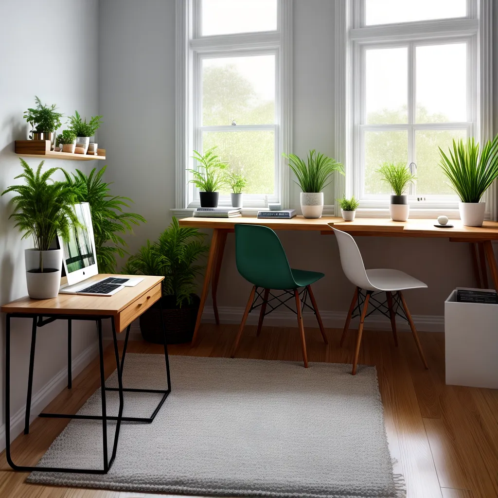 quarto acolhedor moderno mesa janela