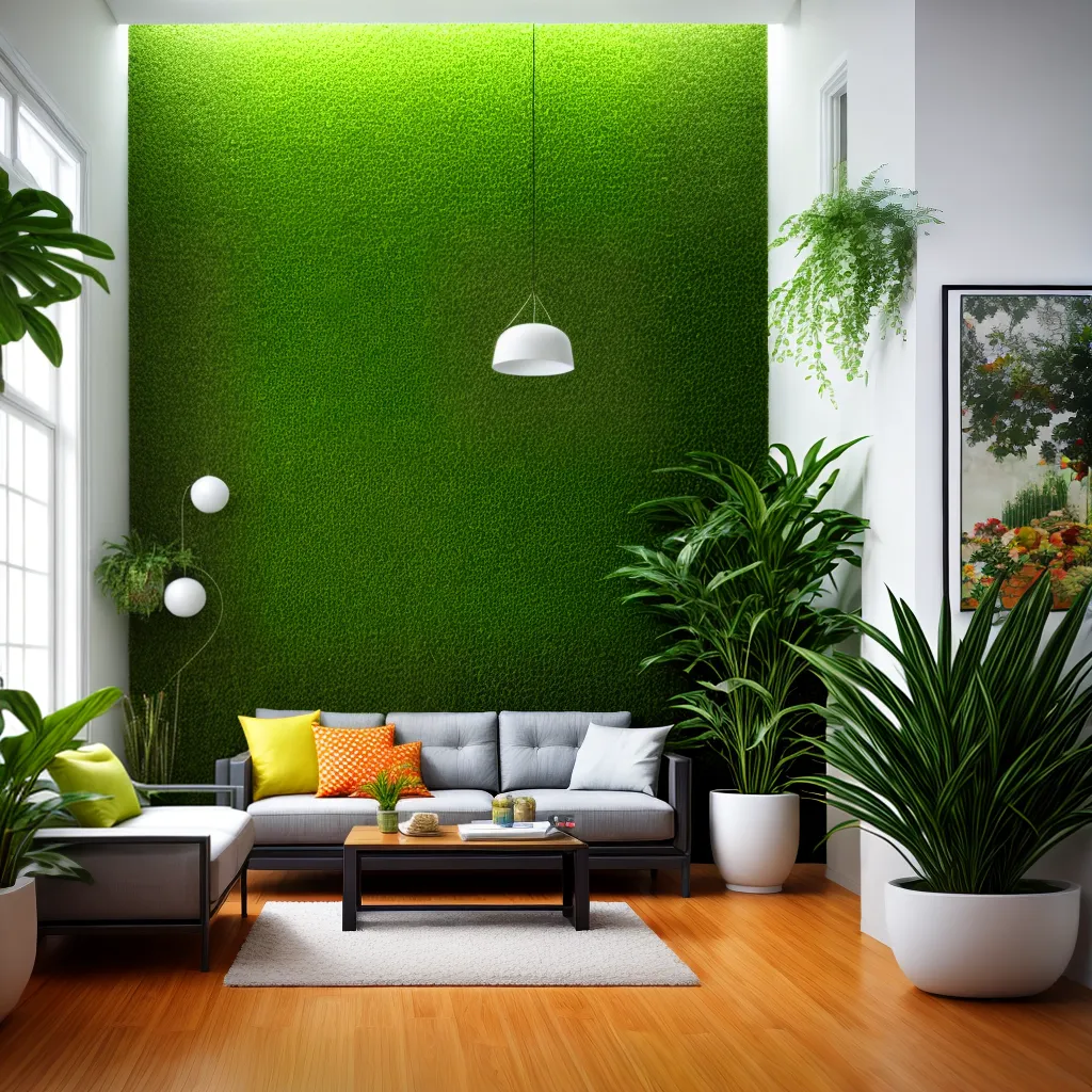 sala moderna plantas artificiais