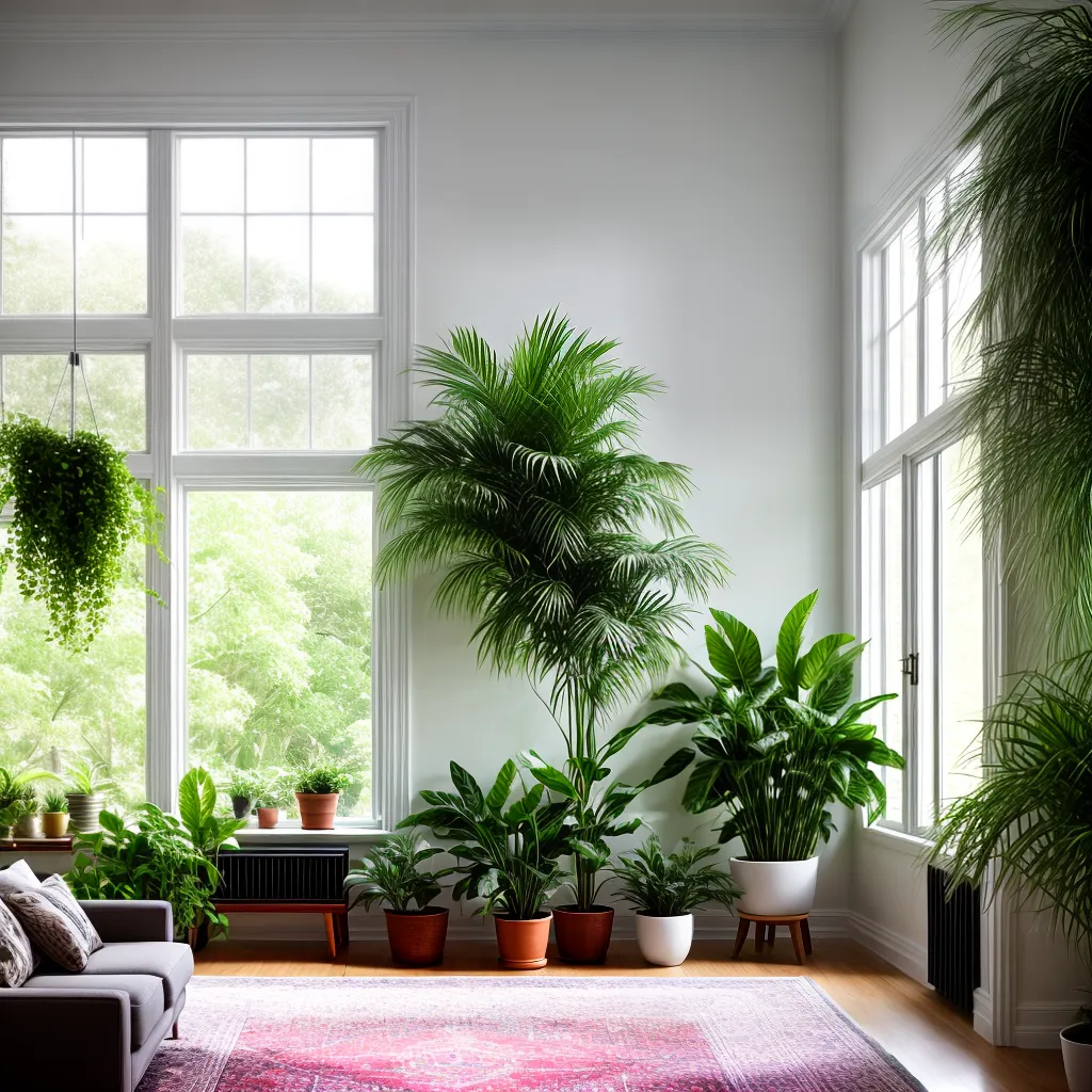 sala plantas verdes janelas acolhedora
