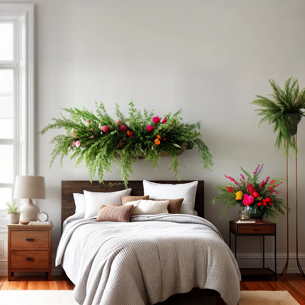 quarto acoalhado flores artificiais