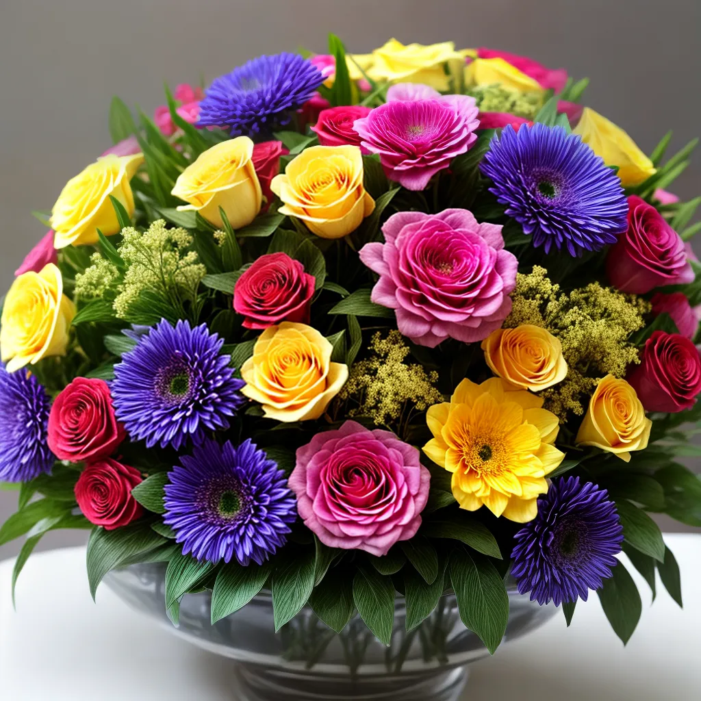 bouquet artificial colorido elegante 1