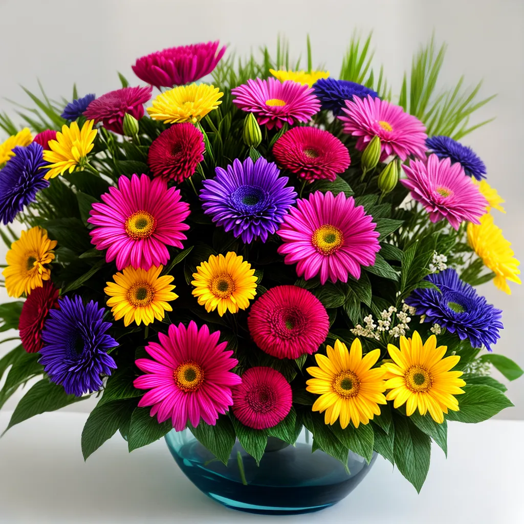 flores artificiais coloridas arranjo vase
