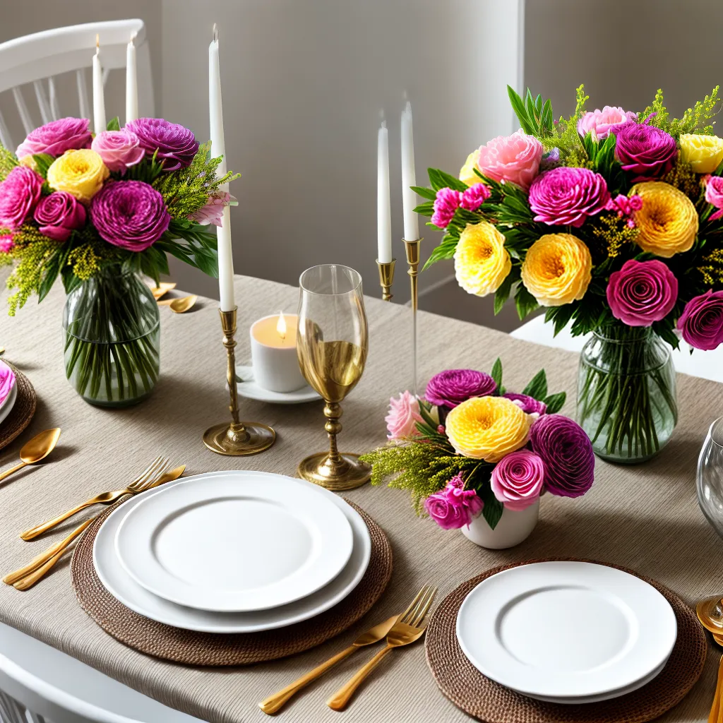 mesa jantar decoracao flores artificiais