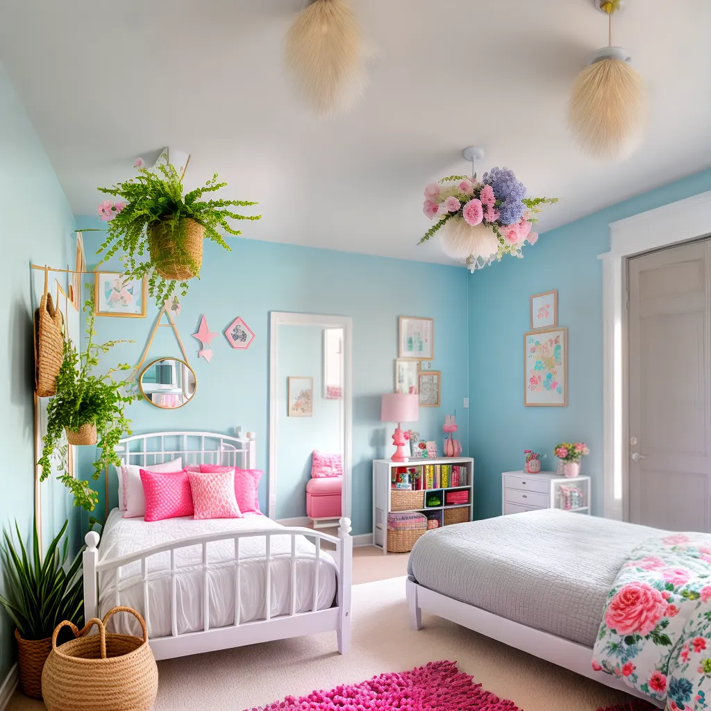 quarto infantil colorido flores artificiais 1 quarto infantil colorido flores artificiais 1