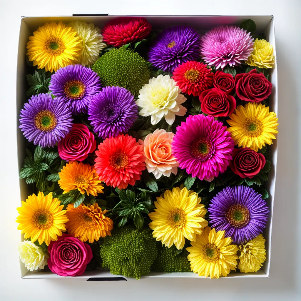 caixa organizada flores artificiais 1