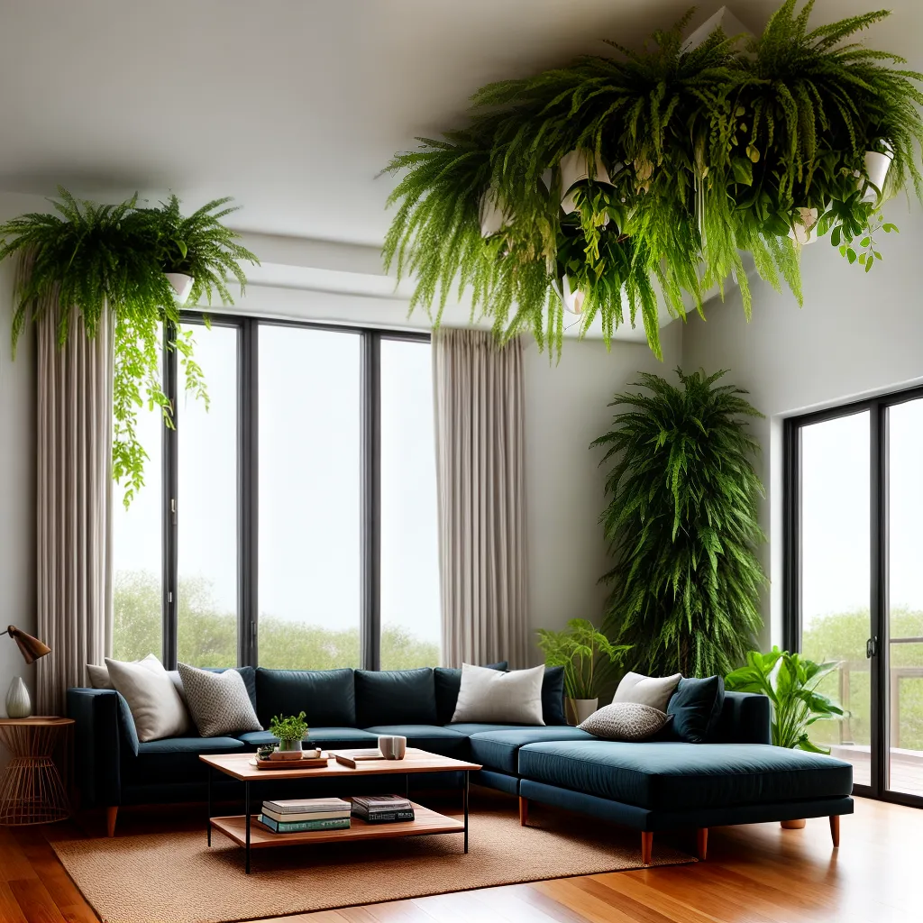 sala plantas verdes acolhedora