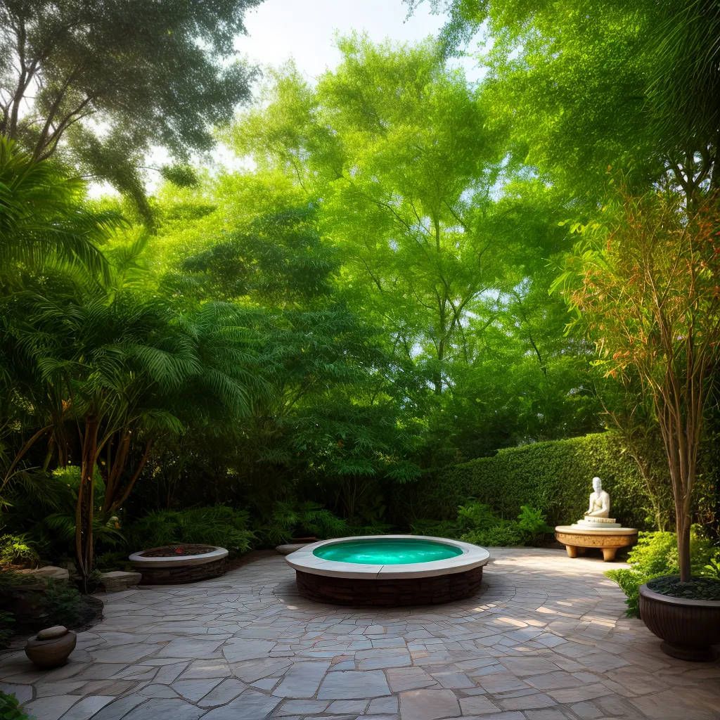 jardim meditacao verde buda circulo
