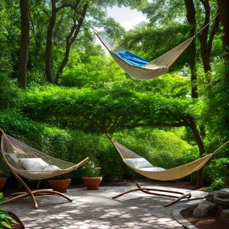 Móveis para jardim com redes: conforto e descontração.