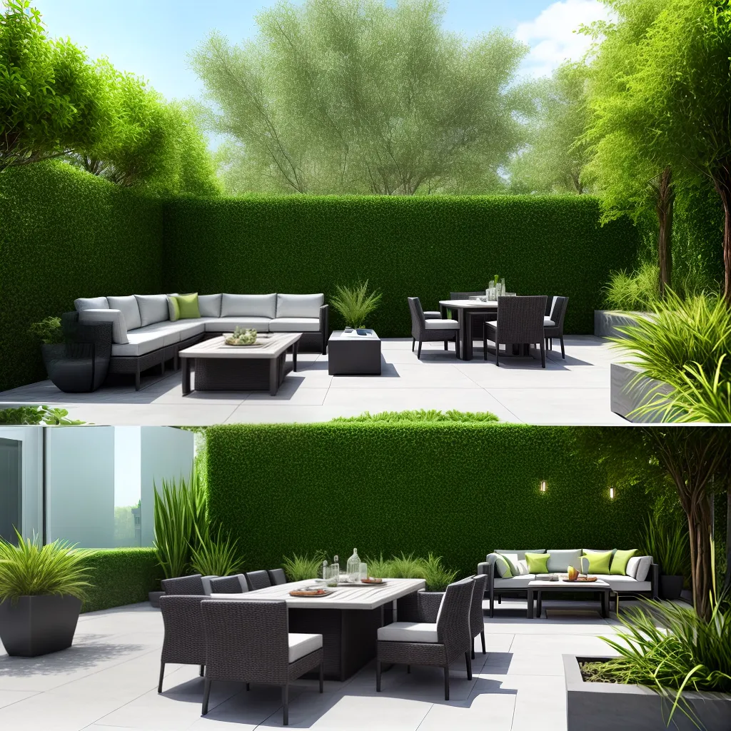 patio mobiliario jardim churrasqueira plantas