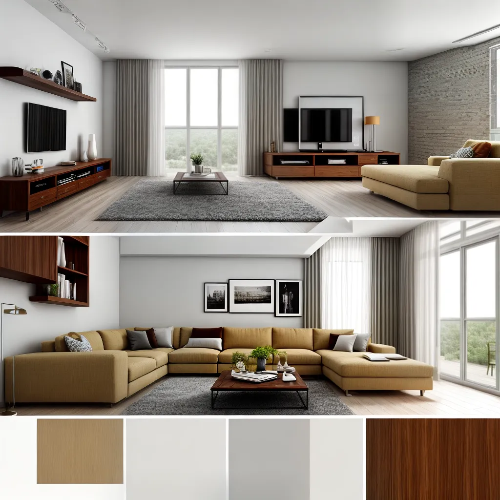 sala estar design mistura cores