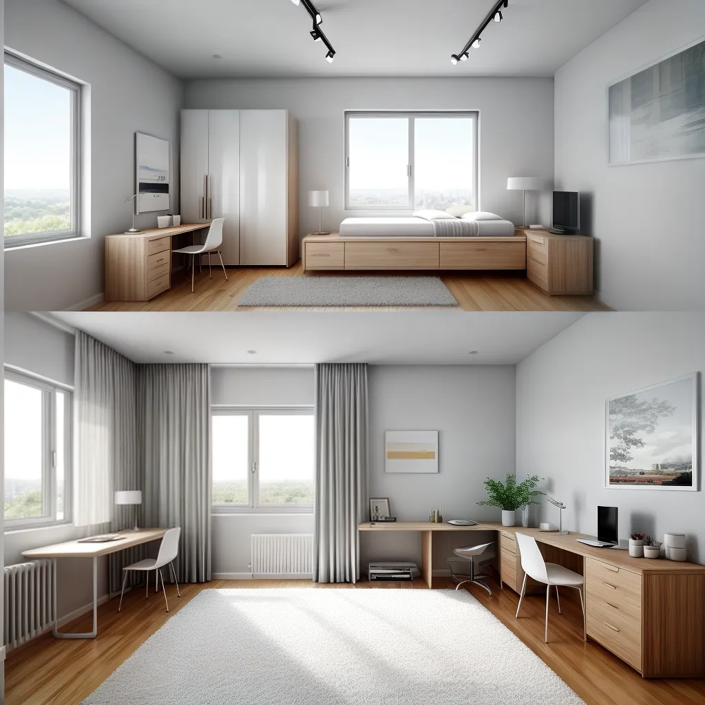 quarto minimalista espaco aberto