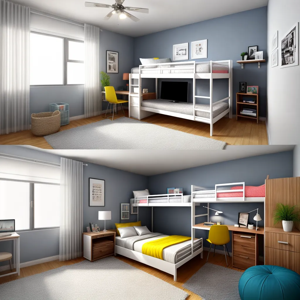 quarto adolescente moderno colorido