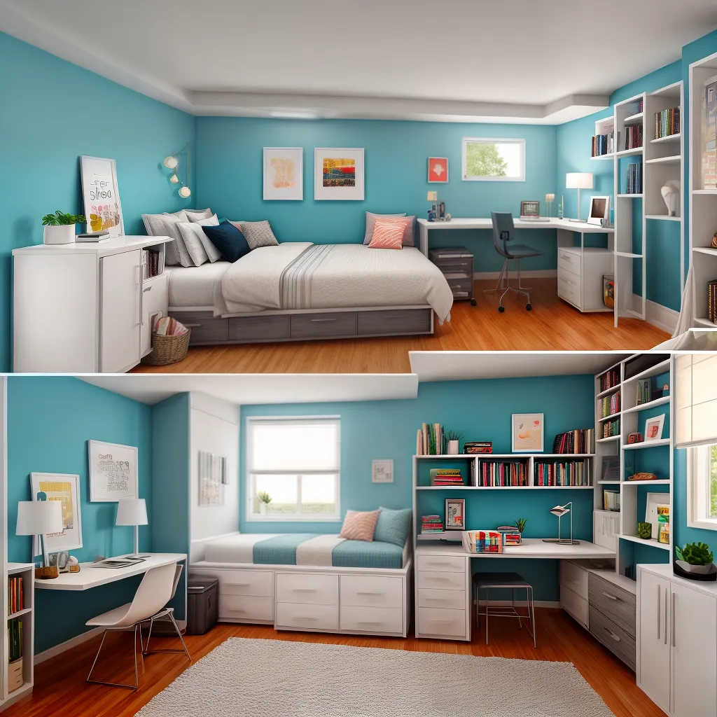 quarto adolescente moderno loft criativo