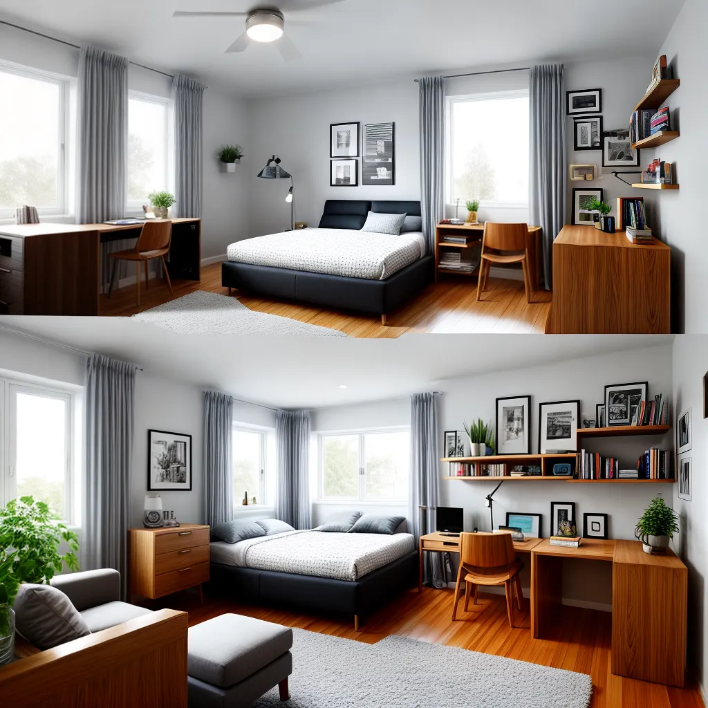quarto adolescente moderno loft colorido