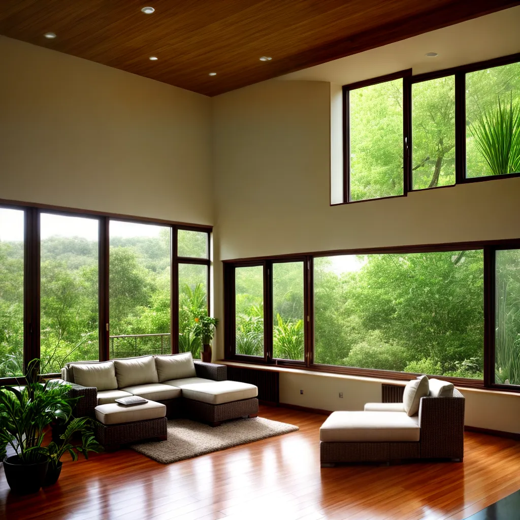 sala estar jardim verde natural