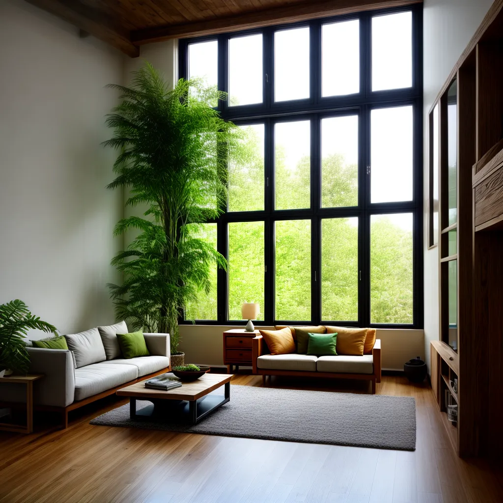 sala iluminada moveis sustentaveis plantas