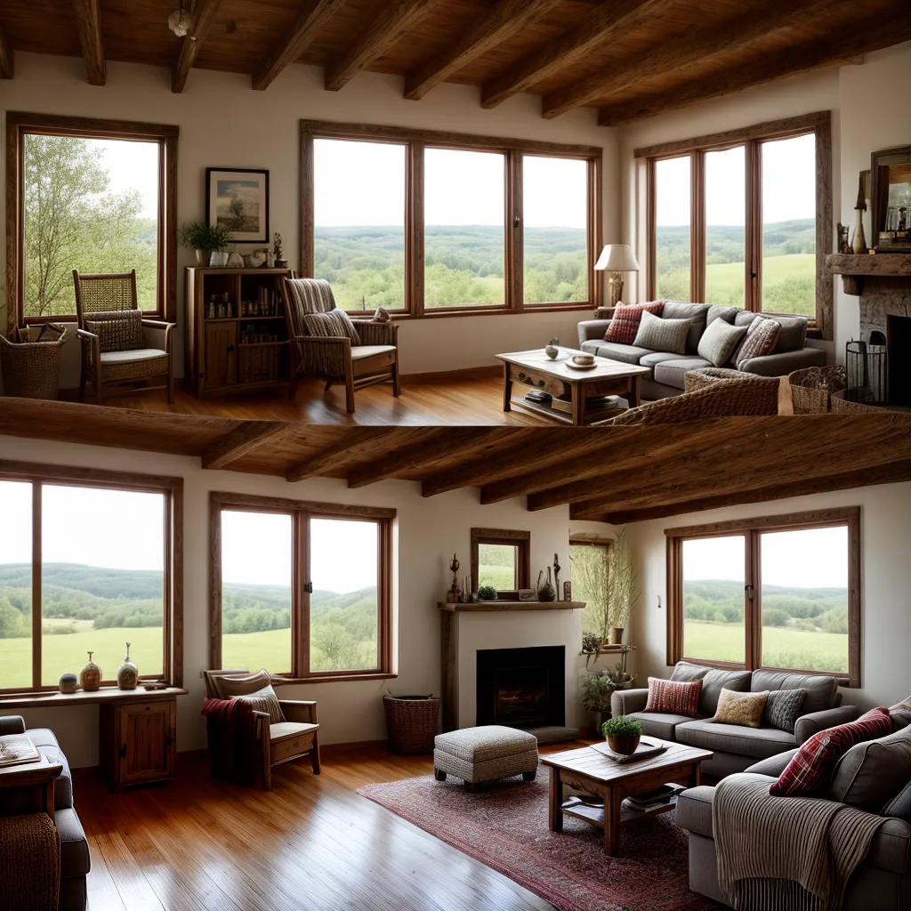 sala acochegante casa campo rustica