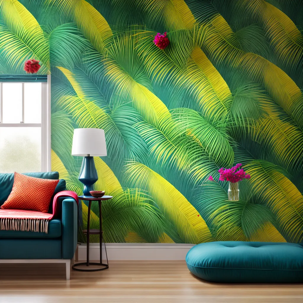 papel de parede jungle vibrante