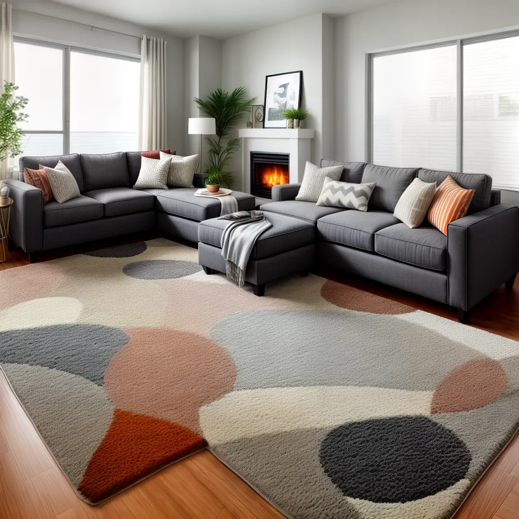 sala estar sofa cinza estampa colorida