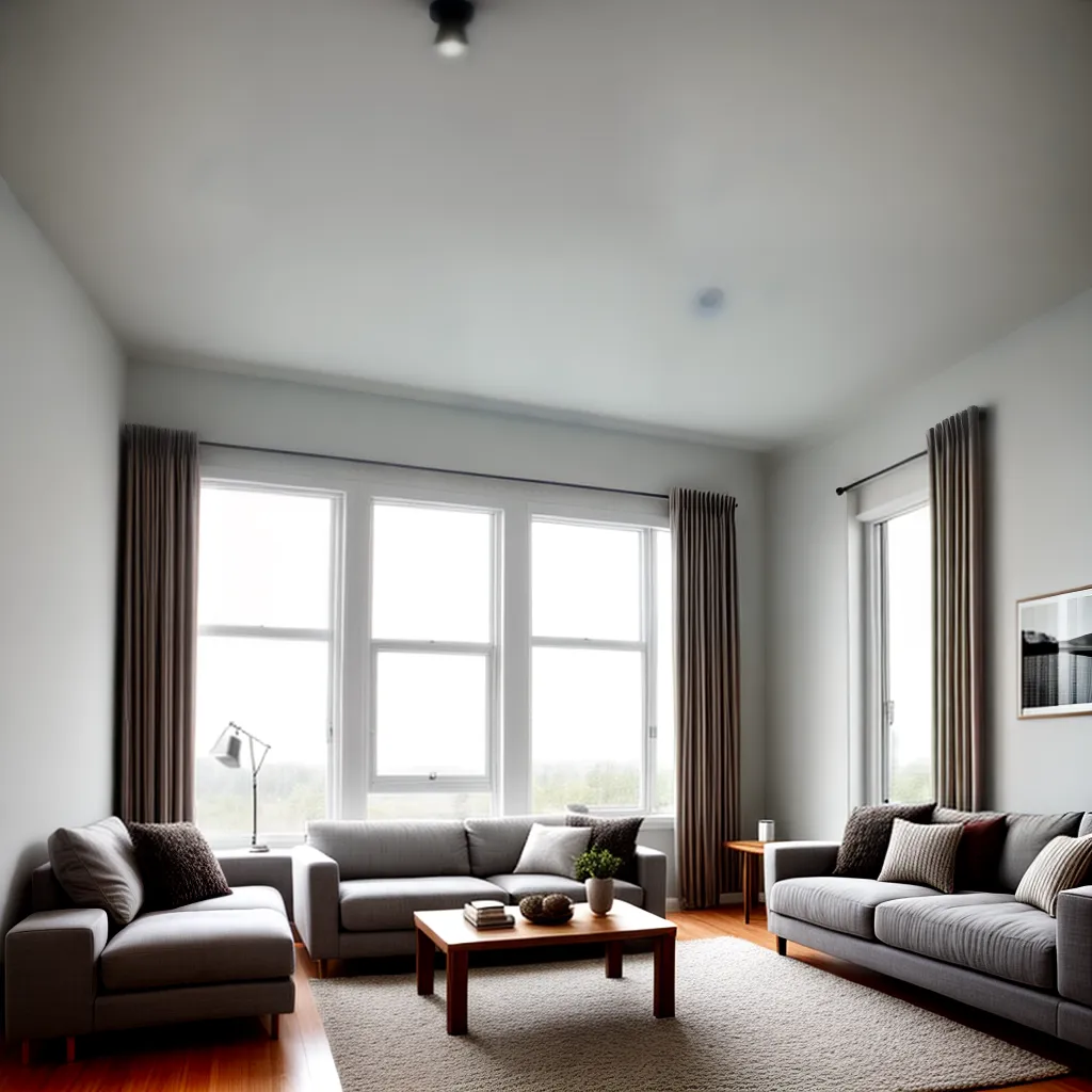 sala estar janelas cortinas elegantes
